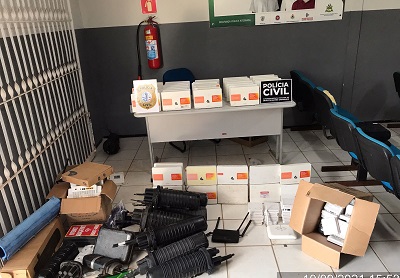 Equipamentos apreendidos pela Polícia Civil