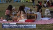 Parque Bom Menino recebe dezenas de pessoas para aproveitar o feriado