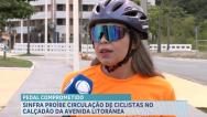 Sinfra proíbe circulação de ciclistas em trecho do calçadão da Av. Litorânea