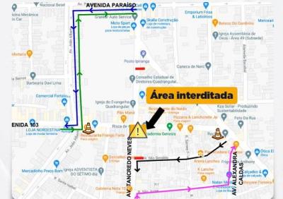 Trânsito é alterado na Santa Efigênia e adjacências para obras
