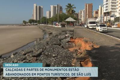Usuários reclamam de problemas estruturais no calçadão da Avenida Litorânea