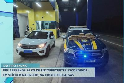  PRF apreende 26 kg de drogas na BR-230 em Balsas