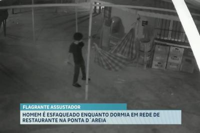  Homem é esfaqueado enquanto dormia em rede de restaurante na Ponta D´Areia