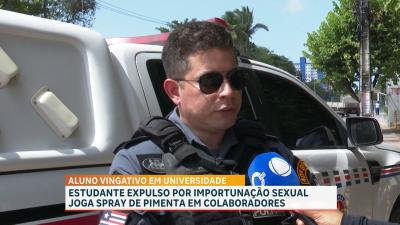  Estudante expulso por importunação sexual joga spray de pimenta em colaboradores de universidade