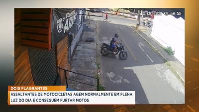  Câmera flagra furto de motocicleta no bairro Cidade Operária
