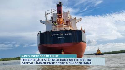  Inquérito vai apurar as causas do encalhe de navio no litoral de São Luís