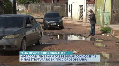  Problemas com pavimentação dificultam trânsito no bairro Cidade Operária